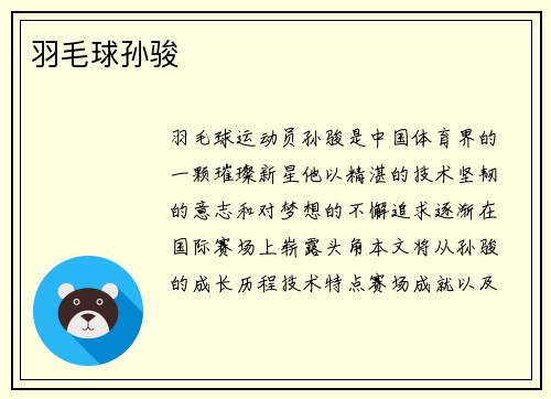 羽毛球孙骏